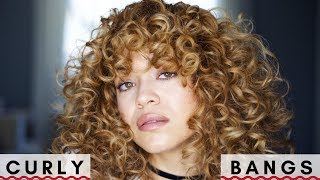 How I Style Curly Bangs [upl. by Gibe]