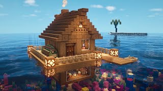 Minecraft Tutorial  How to Build a Starter Survival House on Water [upl. by Nonarb]