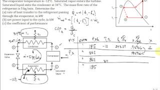 Calc Vapor Compression Refrigeration Cycle R134a [upl. by Mercorr]