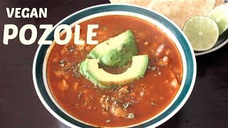 Vegan Red Pozole  Easy [upl. by Inalan]