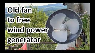 DIY Fan to Free Wind Power Generator  Lüfter als Windgenerator  Windrad [upl. by Eceela]