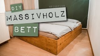 DIY Bett aus Massivholzbett selbst bauen houselife [upl. by Ynohtona404]