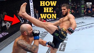 Islam Makhachev KNOCKOUT ANATOMY vs Alexander Volkanovski at UFC 294 [upl. by Korney]