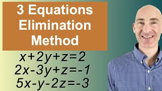 Solving Systems of 3 Equations Elimination [upl. by Won]