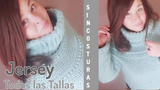 Aprende a hacer un jersey a crochet en canesú circular sin costuras Paso a paso todas las tallas [upl. by Snilloc]