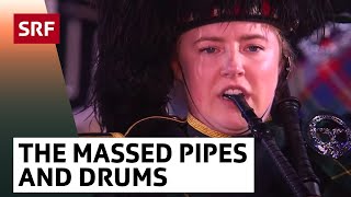 The Massed Pipes and Drums  Basel Tattoo 2017  SRF [upl. by Neerod]