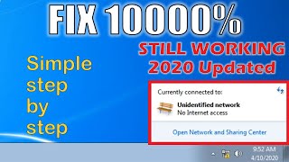 How to fix solve unidentified network problem on windows7810 no internet access limited access [upl. by Aikemat]