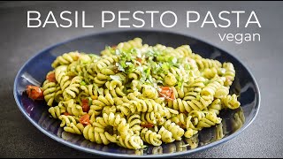 EASY Basil Pesto Pasta Recipe  How to make FRESH PESTO [upl. by Perry772]