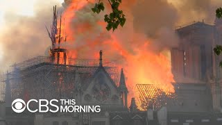 Notre Dame Cathedral devastated by fire in Paris [upl. by Zenitram]