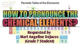 HOW TO PRONOUNCE THE 118 ELEMENTS IN PERIODIC TABLE  Teacher Maureen [upl. by Atinrahs]