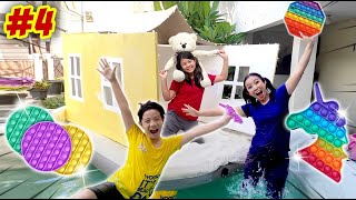 24 JAM DI RUMAH KARDUS APUNG 1 WARNA CHALLENGE POP IT DI KOLAM RENANG  Part 4 CnX Adventurers [upl. by Relluf]