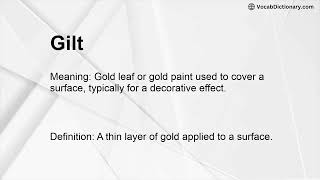 Gilt Meaning [upl. by Kciredor]