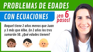 Resolver PROBLEMAS de ECUACIONES 👶👵 EDADES [upl. by Aidil]