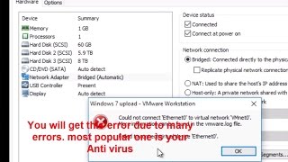 Tutorial How to fix vmware bridging doesnt work error vmnet 0 [upl. by Nileuqay]