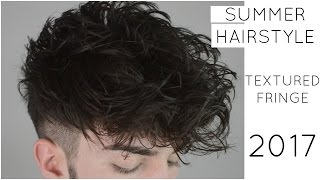 Textured Fringe  Mens Summer Hairstyle  Disconnected Undercut [upl. by Ilam]