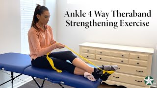 Ankle 4 Way Theraband Stretch Demonstration  Physical Therapy Exercises [upl. by Shamus]