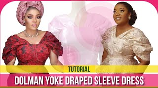 Dolman Yoke Draped Sleeve Dress Tutorial [upl. by Lindo]