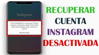 Como Recuperar el acceso a tu Cuenta Inhabilitada de Instagram  SOLUCION [upl. by Ytirahc]