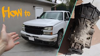 How to Pull 4L60e Transmission from 9907 Chevy Silverado No Lift or Power Tools [upl. by Beaufert]