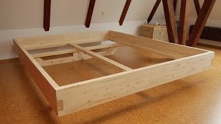 DIY MassivholzBett selber bauen [upl. by Ahiel]