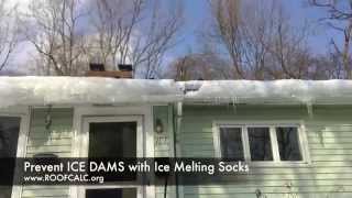 PREVENT ICE DAMS HOW TO INSTALL ICE MELTING SOCKS [upl. by Attalanta]