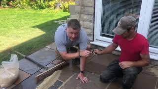 How To point A Patio Using A Brush In GroutPointing Medium On Sandstone [upl. by Gnouhp]