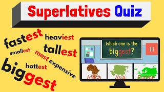 Superlatives Quiz  Fun ESL Game  Easy English Quiz [upl. by Jairia]