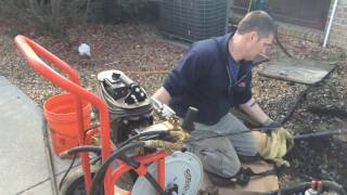 Ridgid pipe jetter Barr Plumbing [upl. by Merrow934]