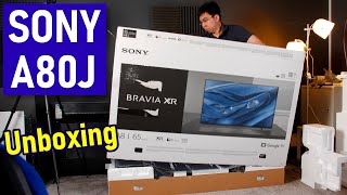 Sony A80J BRAVIA XR OLED TV Unboxing  Picture Settings [upl. by Eilssel]