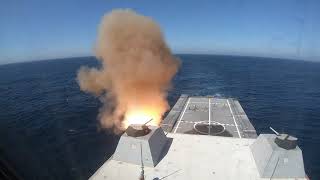 USS Zumwalt DDG 1000 Conducts LiveFire Test of SM2 Missile [upl. by Yerroc]