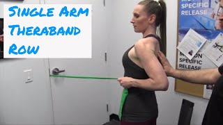 Single Arm Theraband Row  Scapular Stabilization [upl. by Oalsecnew]