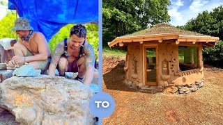 How To Build A Stone Foundation  COB HOUSE Part 2 [upl. by Eityak]