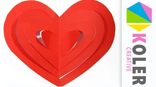 Serce z papieru 3D  Paper Heart  Walentynki  Ozdoba  DIY [upl. by Anpas179]