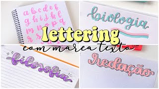 como fazer lettering com marca texto  passo a passo [upl. by Eugeniusz647]