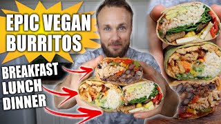 3 HIGH PROTEIN VEGAN BURRITOS  EASY RECIPES 🌱🌯🔥 [upl. by Ycam]