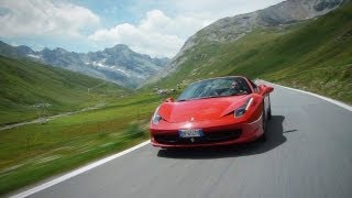 Ferrari 458 Spider on the Stelvio Pass  CAR and DRIVER [upl. by Lustig]