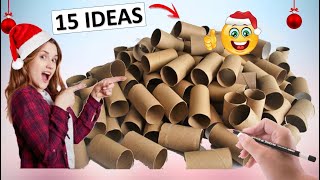 15 MANUALIDADES PARA NAVIDAD CON ROLLOS DE PAPEL Y TUBOS DE CARTÓN IDEAS NAVIDEÑAS 2024 [upl. by Rafferty]