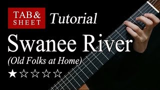 Swanee River Old Folks at Home  Guitar Lesson  TAB [upl. by Kcirdes493]