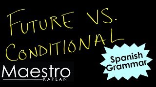 Conditional versus Future verb tense in Spanish [upl. by Valerlan]