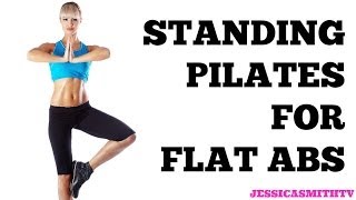 Standing Pilates for Flat Abs 12Minute Bodyweight Only Workout [upl. by Keeryt]