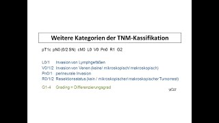 Weitere Kategorien der TNMKlassifikation  Strahlentherapie Prof Hilke Vorwerk [upl. by Vivyan]