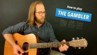 🎸 The Gambler • easy guitar lesson w no capo Kenny Rogers [upl. by Adnaram477]