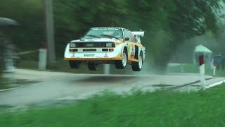 Audi Quattro S1 E2 Group B Rally Action with pure Sound [upl. by Trent]