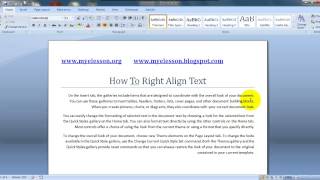 MS Word Right Align Text English [upl. by Leisha249]