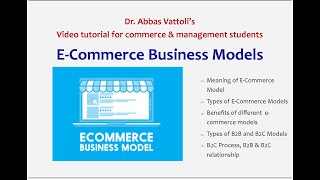 ECommerce Business Models Video tutorial [upl. by Yraunaj]