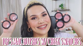 TOP 5 MAC BLUSHES W CHEEK SWATCHES [upl. by Llenaj]