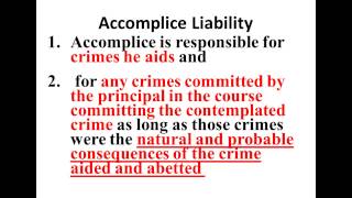 Criminal Law Video Presentation 10 Accomplice Liability [upl. by Llenil]