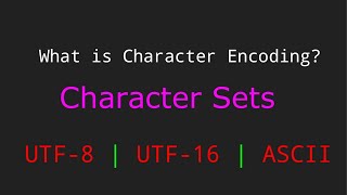 What is Character Encoding and Character Sets [upl. by Aihsad387]