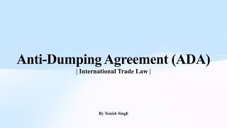 AntiDumping Agreement ADA [upl. by Hildie]