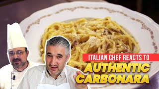 Italian Chef Reacts to Most AUTHENTIC CARBONARA Recipe [upl. by Aihsat]